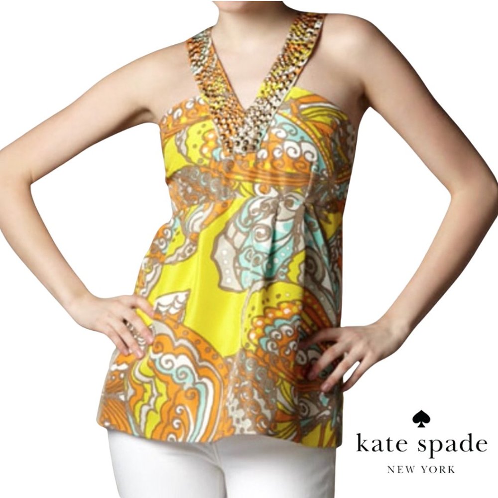 KATE SPADE Silk Printed Tunic Size 6